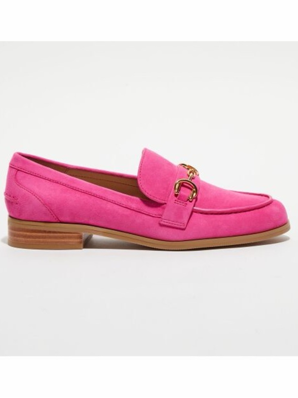 NWT STUART WEITZMAN Owen Buckle Loafer in Peonia Hot Pink Size 7 - Picture 3 of 12
